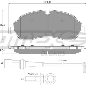 Zestaw klocków hamulcowych, hamulce tarczowe TOMEX BRAKES TX 18-04 Wyjątkowa oferta