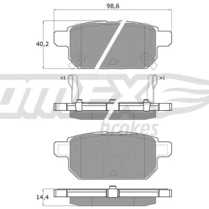 Promocja Zestaw klocków hamulcowych, hamulce tarczowe TOMEX BRAKES TX 18-14