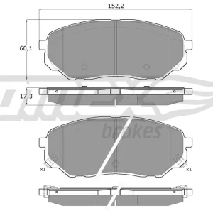 Ostatnie sztuki Zestaw klocków hamulcowych, hamulce tarczowe TOMEX BRAKES TX 18-28