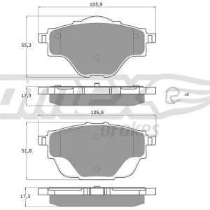 Zestaw klocków hamulcowych, hamulce tarczowe TOMEX BRAKES TX 18-37 Wyjątkowa oferta