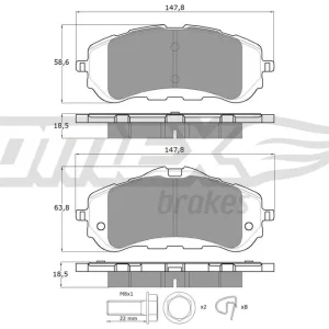 Zestaw klocków hamulcowych, hamulce tarczowe TOMEX BRAKES TX 18-38 Darmowa dostawa