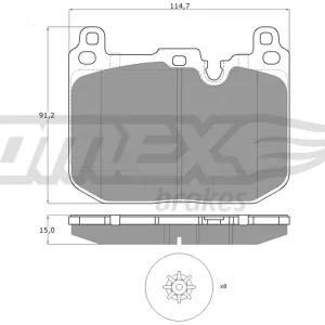 Oferta limitowana Zestaw klocków hamulcowych, hamulce tarczowe TOMEX BRAKES TX 18-481