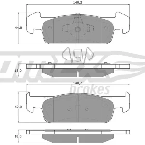 Zestaw klocków hamulcowych, hamulce tarczowe TOMEX BRAKES TX 18-62 Wyprzedaż