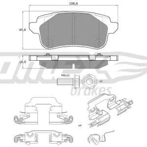 Zniżka Zestaw klocków hamulcowych, hamulce tarczowe TOMEX BRAKES TX 18-66