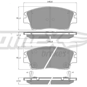 Zestaw klocków hamulcowych, hamulce tarczowe TOMEX BRAKES TX 18-67 Nowy