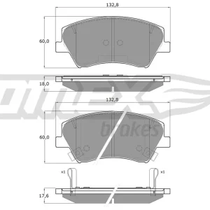 Tani Zestaw klocków hamulcowych, hamulce tarczowe TOMEX BRAKES TX 18-68