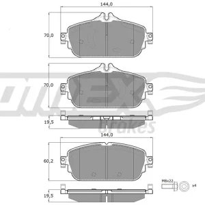 Zestaw klocków hamulcowych, hamulce tarczowe TOMEX BRAKES TX 18-74 Tani