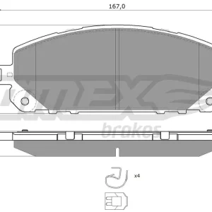 Popularny Zestaw klocków hamulcowych, hamulce tarczowe TOMEX BRAKES TX 18-80