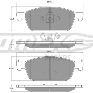Zestaw klocków hamulcowych, hamulce tarczowe TOMEX BRAKES TX 18-91 Nowy