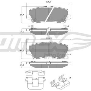 Zestaw klocków hamulcowych, hamulce tarczowe TOMEX BRAKES TX 18-97 Ostatnie sztuki