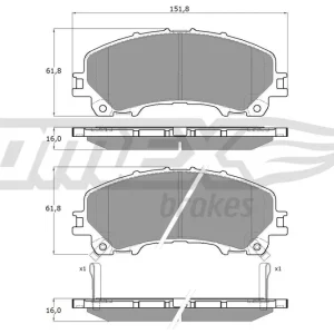 Kup online Zestaw klocków hamulcowych, hamulce tarczowe TOMEX BRAKES TX 18-99