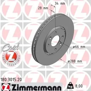 Tarcza hamulcowa ZIMMERMANN 180.3015.20 Wysoka jakość
