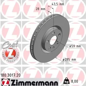 Tarcza hamulcowa ZIMMERMANN 180.3017.20 Łatwy zwrot