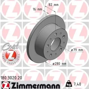 Szybka wysyłka Tarcza hamulcowa ZIMMERMANN 180.3020.20