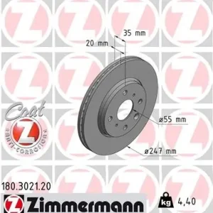 Tarcza hamulcowa ZIMMERMANN 180.3021.20 Promocja