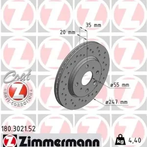 Wysoka jakość Tarcza hamulcowa ZIMMERMANN 180.3021.52
