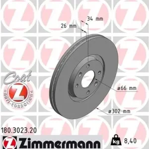 Tarcza hamulcowa ZIMMERMANN 180.3023.20 Darmowa dostawa
