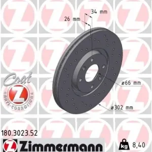 Ostatnie sztuki Tarcza hamulcowa ZIMMERMANN 180.3023.52