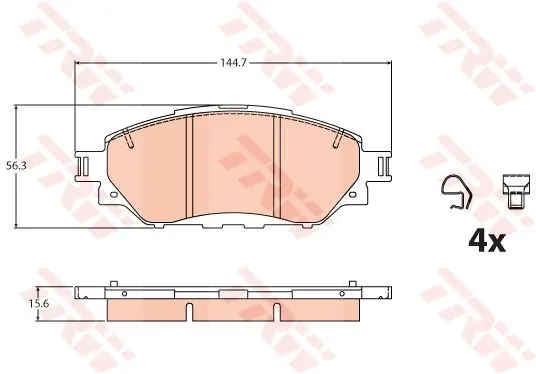 KLOCKI HAMULC. TOYOTA HILUX VIII 15- PRZÓD Nowość